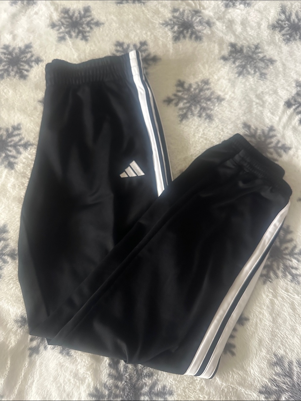 adidas Black Joggers with White Side Stripes